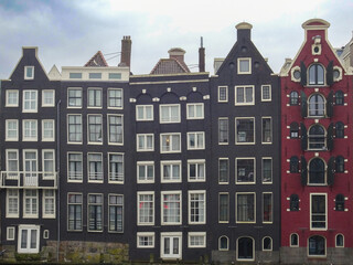Fototapeta premium Traditional dutch medieval houses in Amsterdam