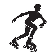 Skating person silhouette for stylish and clean artwork - skating person silhouette - skating person vector - skating person illustration


