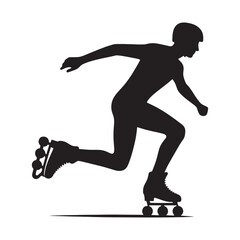 Elegant design of a skating person in silhouette - skating person silhouette - skating person vector - skating person illustration

