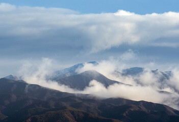 Cloudy hills in Orange Country