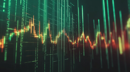 Abstract black background with Colorful charts and graphs with statistics to innovative analyze business potential and forecast future development of companies growth.