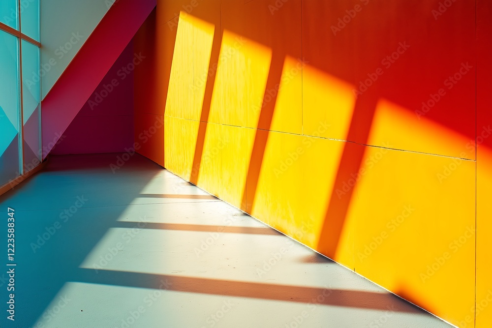 Poster Dramatic light and shadow patterns creating a minimalist abstract effect