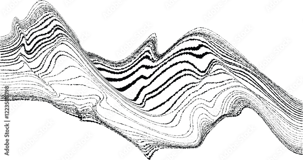 Fototapete glitch effect . distorted speed lines .abstract flow lines background . op art .fluid wavy shape .ro