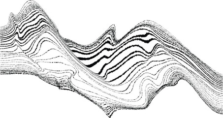 Glitch effect . Distorted speed lines .Abstract flow lines background . Op art .Fluid wavy shape .Rough edges .Striped linear pattern . Optical illusion art .Music sound wave . Vector illustration  © miloje