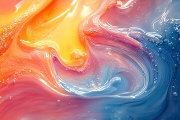 Serendipity in Abstraction: A Captivating Close-Up of Spilled Paint Forming Artistic Patterns on a Surface