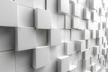 Obraz premium A bunch of white cubes stacked on top of each other