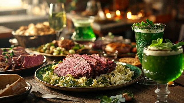 A Festive St. Patrick's Day Feast: Corned Beef and Cabbage