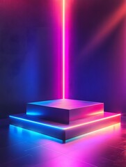 Radiant Gradient Spectrum Podium for Futuristic Tech Product Showcase