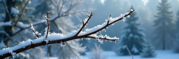 Shattered ice covered the branches of a dead frozen fir, bare, dead
