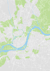 City map Pyongyang, color detailed plan, vector illustration