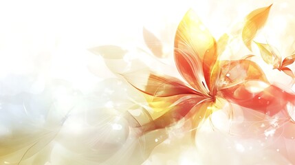 Abstract Orange and Yellow Floral Butterfly Design