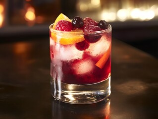 fruit cocktail with berries