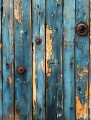 A background of weathered wood planks forming a rugged industrial aesthetic.