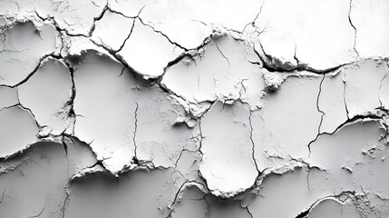 Obraz premium A background of white paint cracks on an aged ceramic surface.