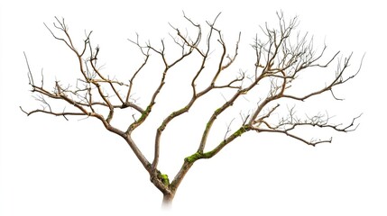 Fototapeta premium Striking Bare Tree Branches with Unique Shapes on White Background