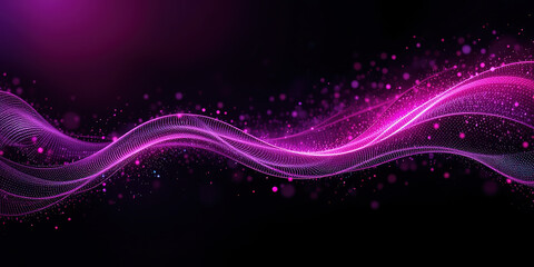 Obraz premium Black deep dark violet purple fuchsia magenta pink white abstract background. Color gradient ombre blurred wave. Grain noise mesh particle. Bright light glitter glow shine neon metallic foil. Design