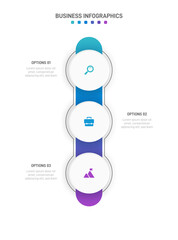 Vertical progress bar featuring 3 arrow-shaped elements, symbolizing the three stages of business strategy and progression. Clean timeline infographic design template. Vector for mobile presentation.