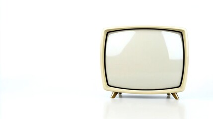 Vintage Television on Isolated White Background
