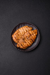 Delicious fresh grilled chicken fillet with spices and herbs