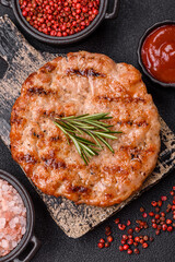 Delicious fresh grilled turkey fillet with spices and herbs