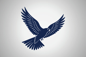 Fototapeta premium Falcon bird flying silhouette drawing illustration