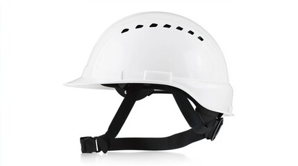 Fototapeta premium White Safety Helmet on White Background for Construction Use