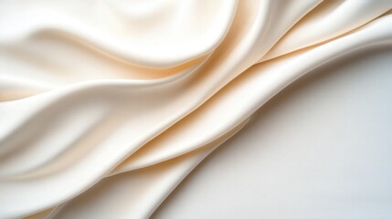 Obraz premium Creamy Draped Fabric Soft Texture Background