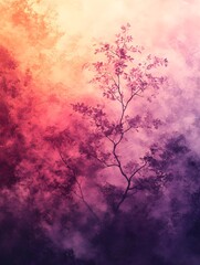 A blurred watercolor pattern blending pale lilac and soft coral.