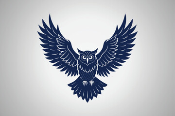 Flying  Owl bird silhouette, vector illustration