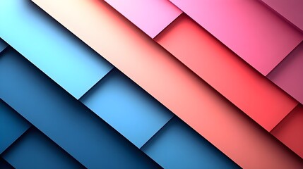 A bold geometric background with diagonal stripes in pastel blue and peach.