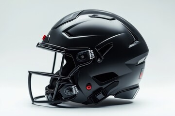 Sleek Matte Black American Football Helmet