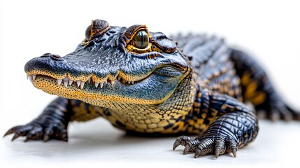 Fototapeta premium Isolated Crocodile white background