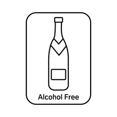 Alcohol free icon Vector logo set flat