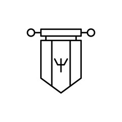 Barbados country flag icon Vector logo set flat