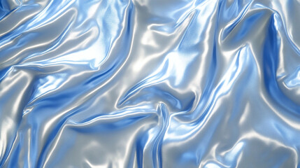 Obraz premium Liquid metal: fluid dynamics in blue and silver