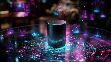 Dynamic data analysis a glowing network edge device in a tech environment virtual interaction futuristic perspective