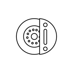 Car brake disk with caliper icon Vector logo set flat