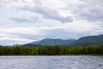 Summer landscape. Russia, Tuva Republic, Lake Azas