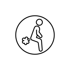 Farting icon Vector logo set flat