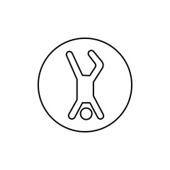 handstand exercise icon Vector logo set flat