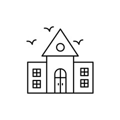 Haunted house icon Vector logo set flat