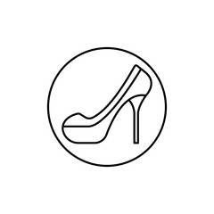 high heel shoes icon Vector logo set flat