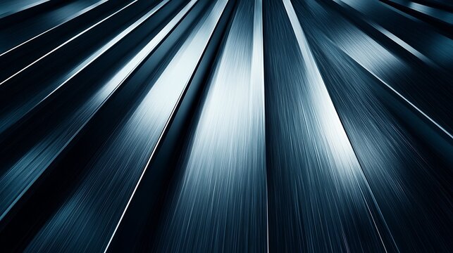 Abstract Dark Blue Metallic Parallel Lines Converging