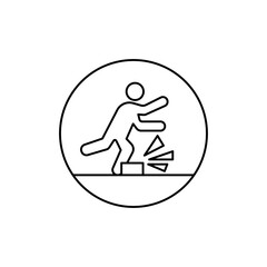 Man tripping icon Vector logo set flat