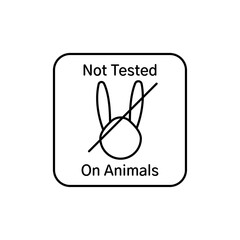 Not tested on animals icon Vector logo set flat