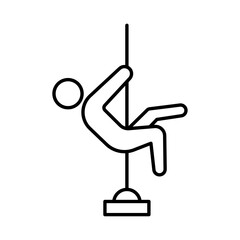 Pole dance icon Vector logo set flat