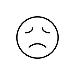 Sad, upset or lonely emoticon icon Vector logo set flat