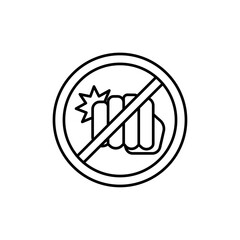 Stop violence icon Vector logo set flat