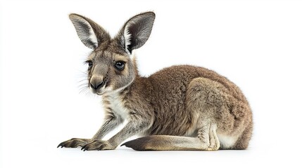 Obraz premium Isolated kangaro white background now shadow