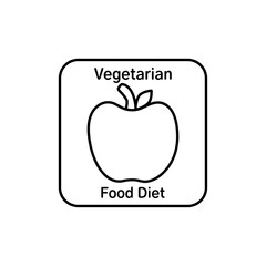 Vegetarian food diet icon Vector logo set flat
